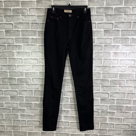 Tobacco Motorwear Co Black Denim Lined Straight Leg Cushioned Jeans Mens 28 x 32 - Picture 1 of 12